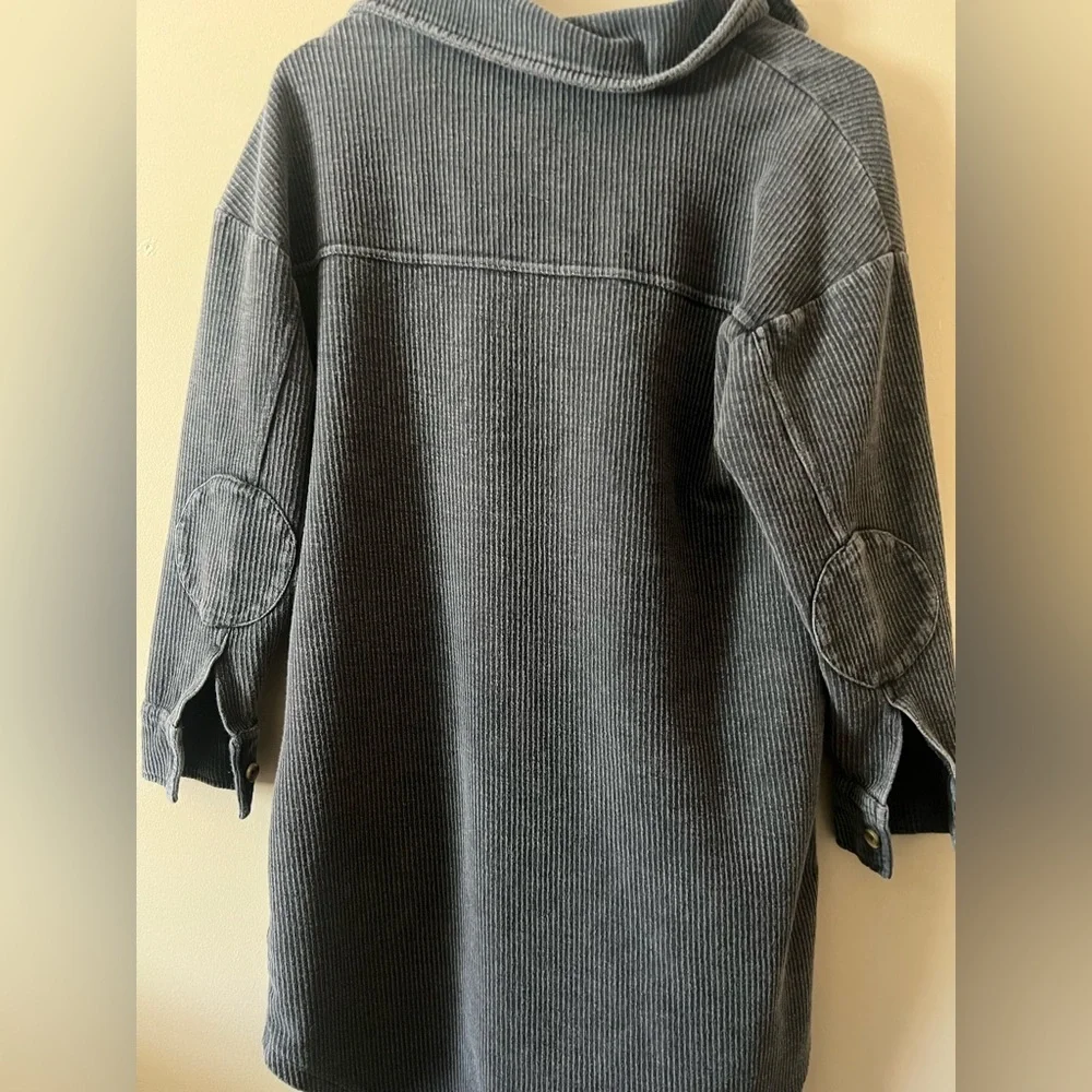Anthropology Pilcro Charcoal Black Corduroy Shacket